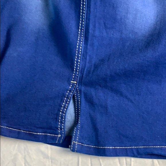 Mid-rise plain hem denim skirt - Picture 6 of 6